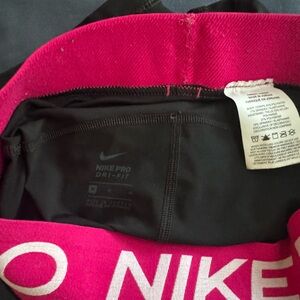 Nike Pro Dri-FIT Black and Pink Athletic Shorts